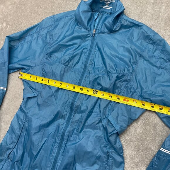 Brooks Running Windbreaker Jacket M Bright Blue Shelter Technology - Picture 6 of 8